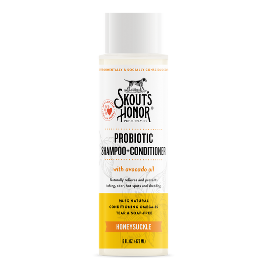 Skout's Honor Probiotic Shampoo + Conditioner Honeysuckle For Dogs & Cats