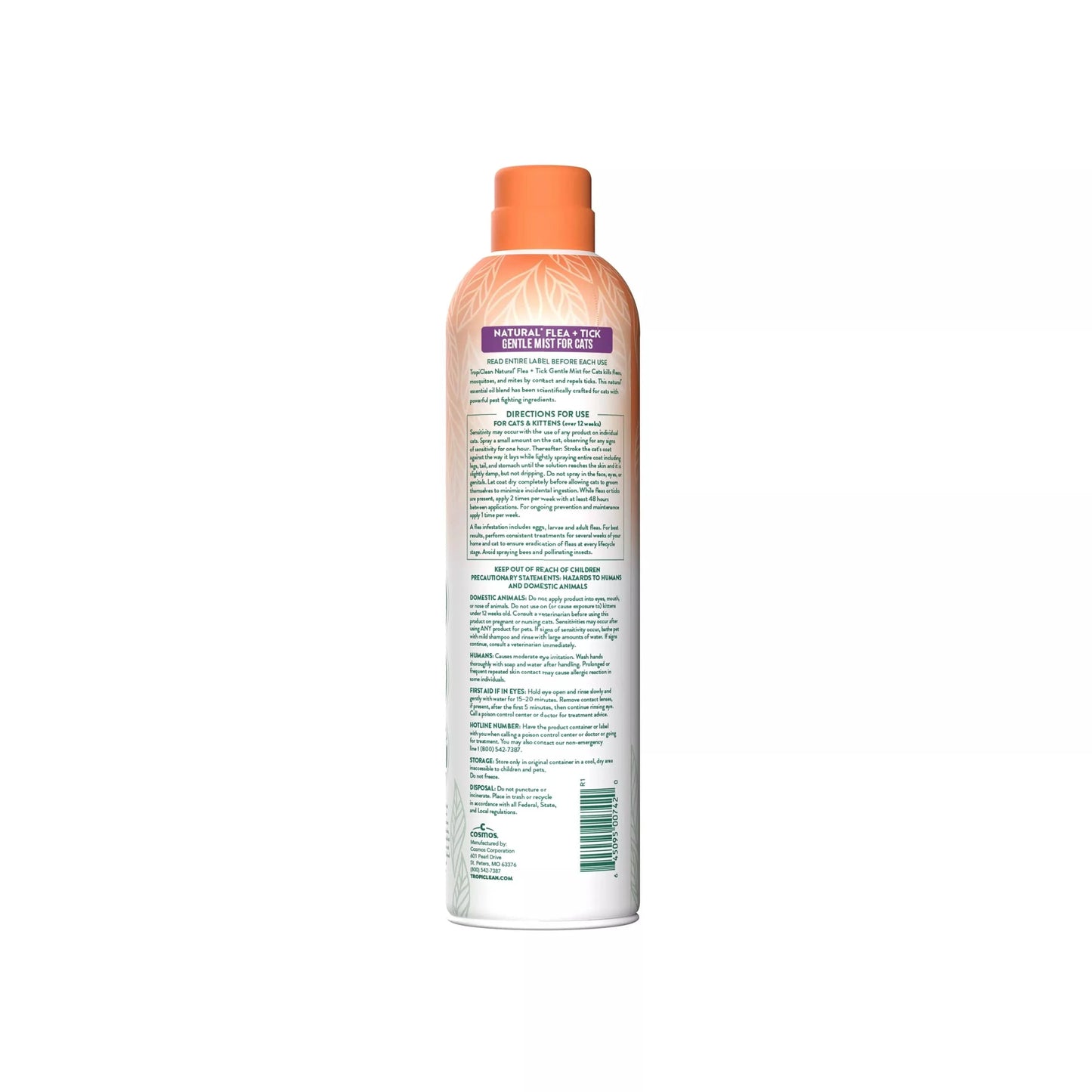 TropiClean Natural Flea & Tick Gentle Spray Mist for Cats