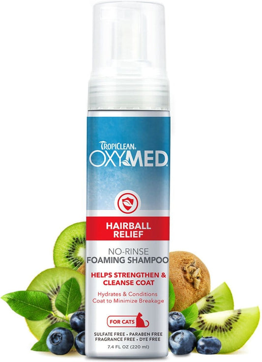 TropiClean OxyMed Hairball Remedy No Rinse Waterless Cat Shampoo