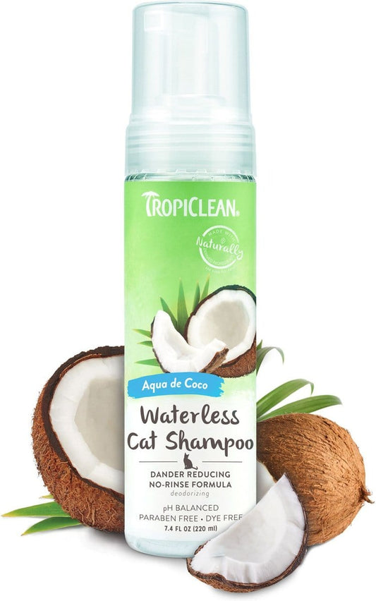 TropiClean Dry No Rinse Waterless Dander Reducing Cat & Kitten Shampoo