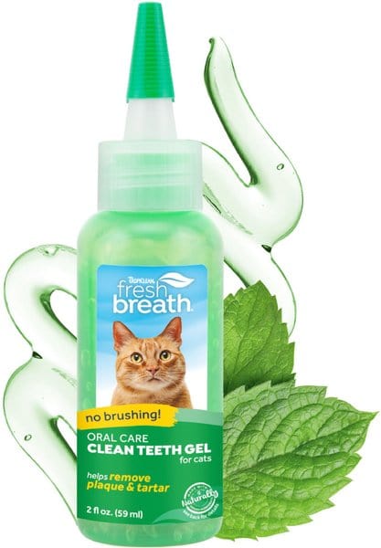 TropiClean Fresh Breath Oral Care Clean Teeth Gel for Cats